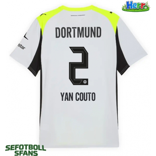 Borussia Dortmund Yan Couto #2 Bortatröja 2025-26 Kortärmad
